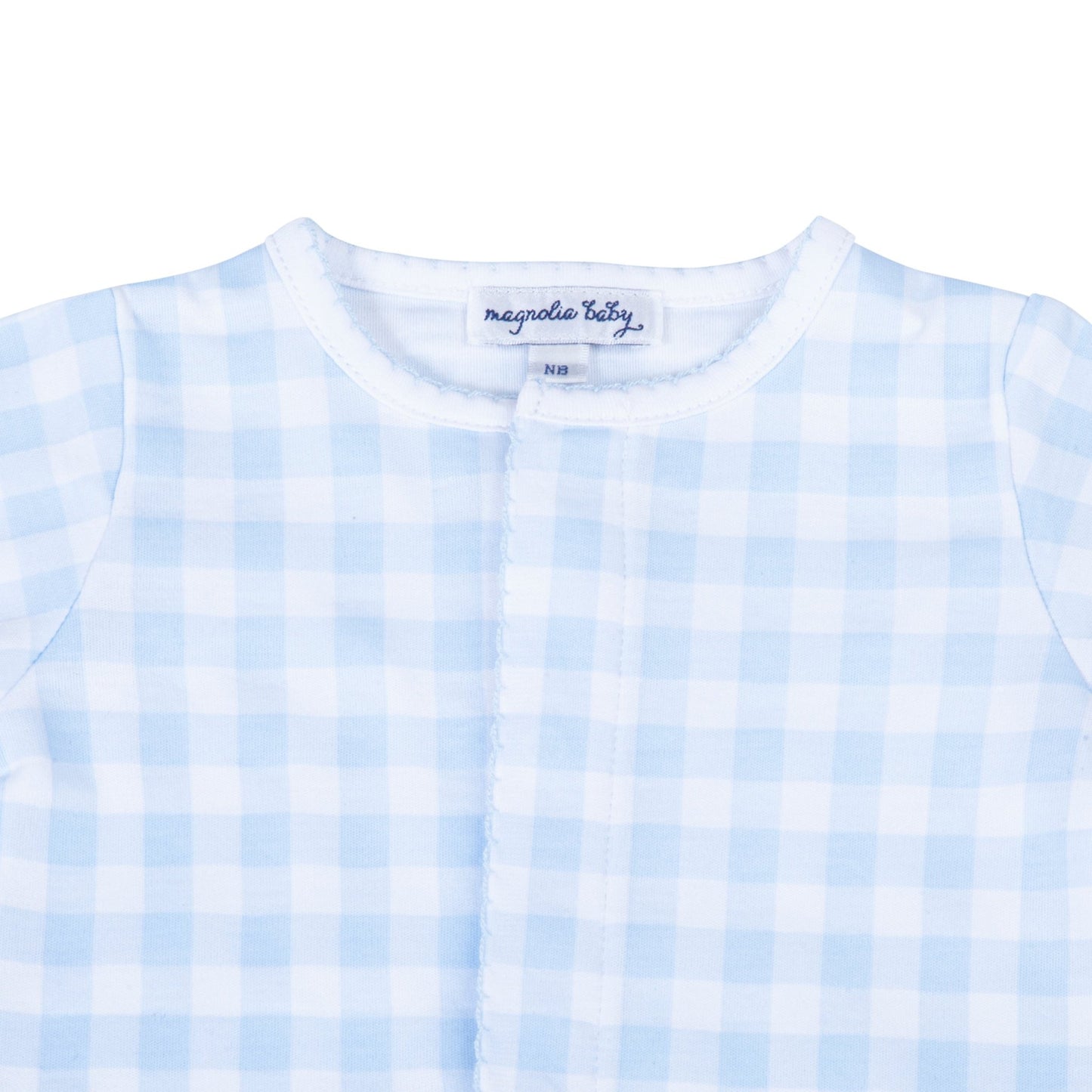 Baby Checks Footie - Blue - Magnolia BabyFootie