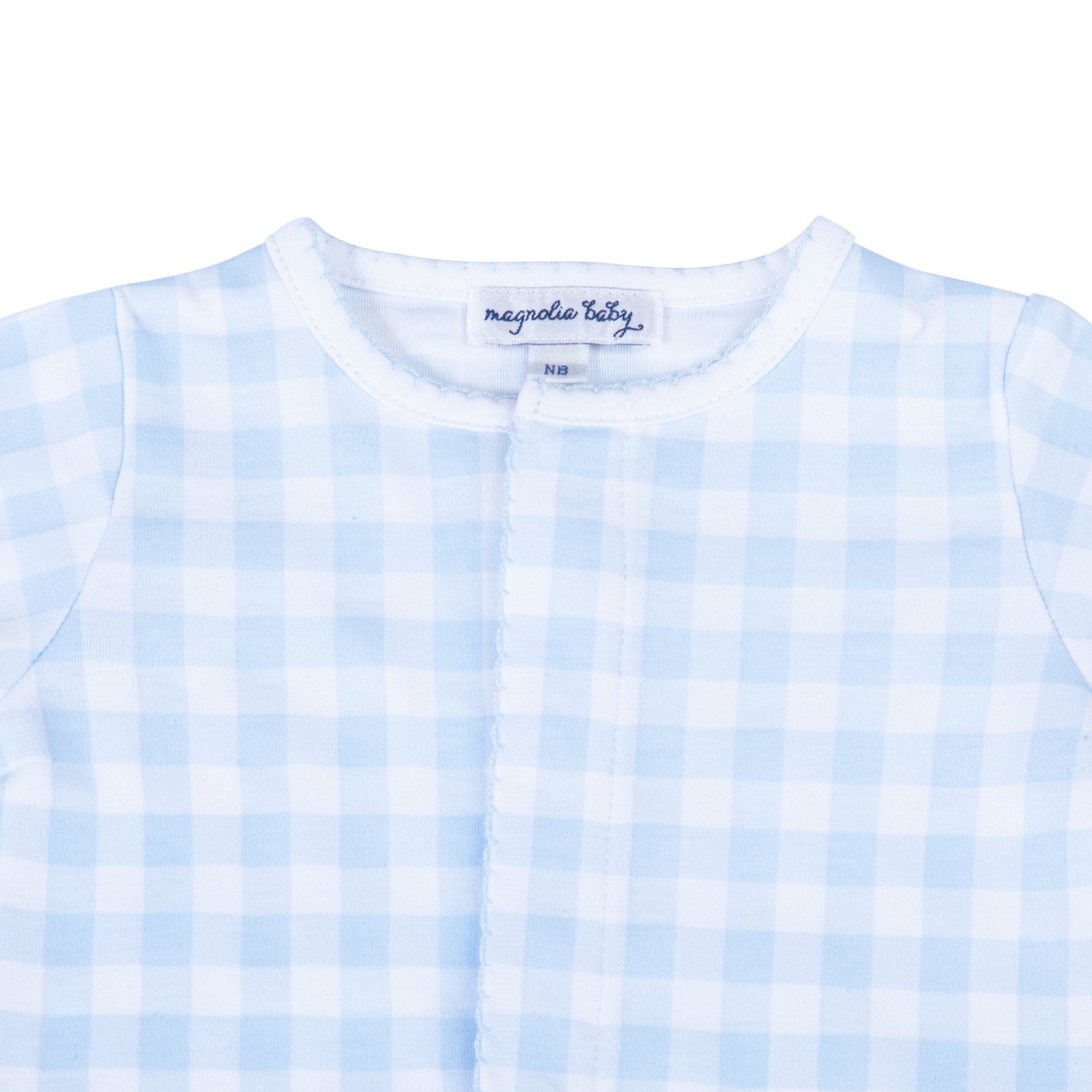 Baby Checks Footie - Blue - Magnolia BabyFootie