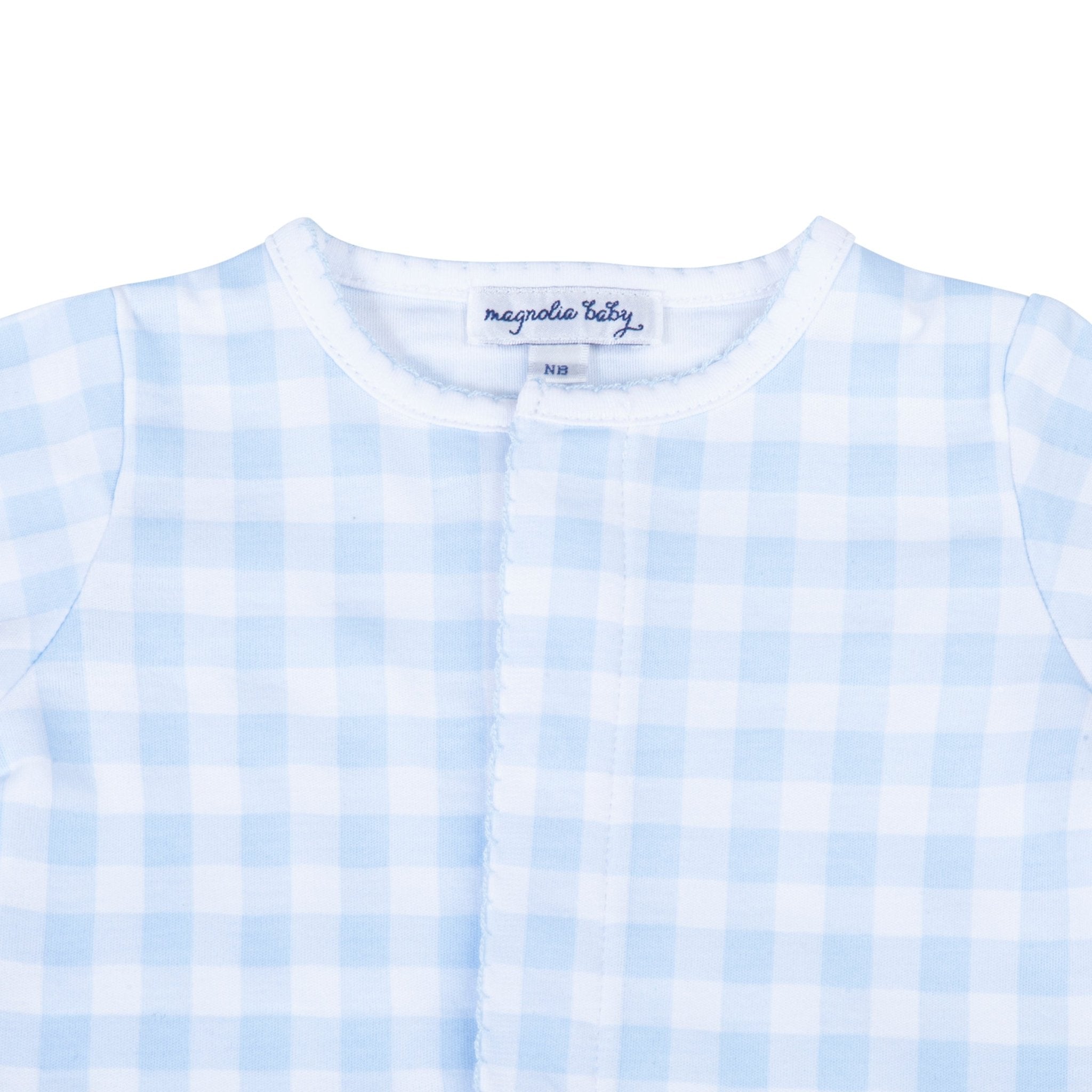 Baby Checks Footie - Blue - Magnolia BabyFootie