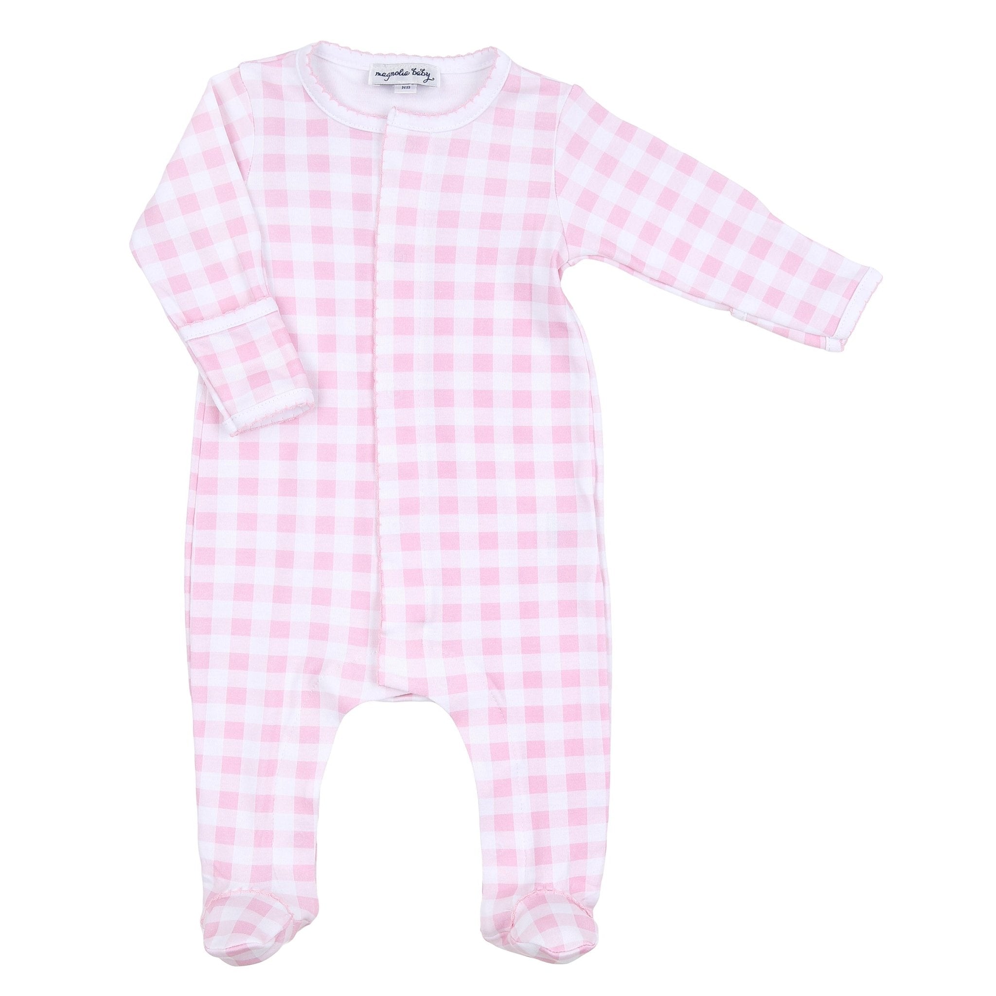 Baby Checks Footie - Pink - Magnolia BabyFootie