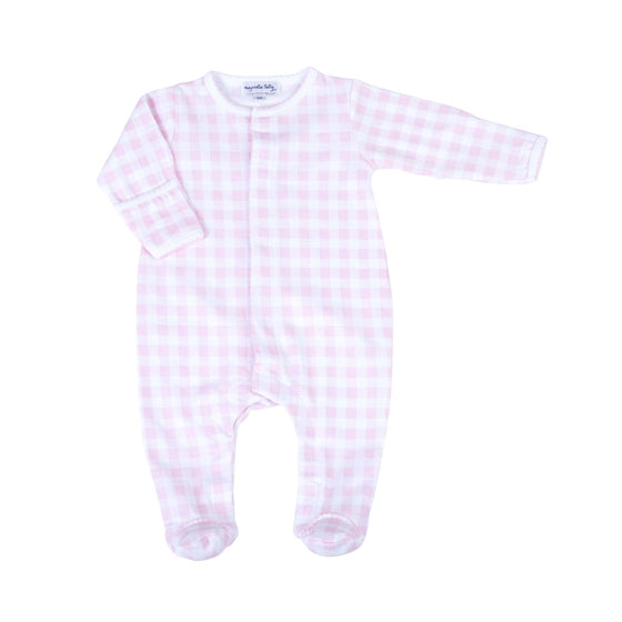 Baby Checks Footie - Pink - Magnolia BabyFootie