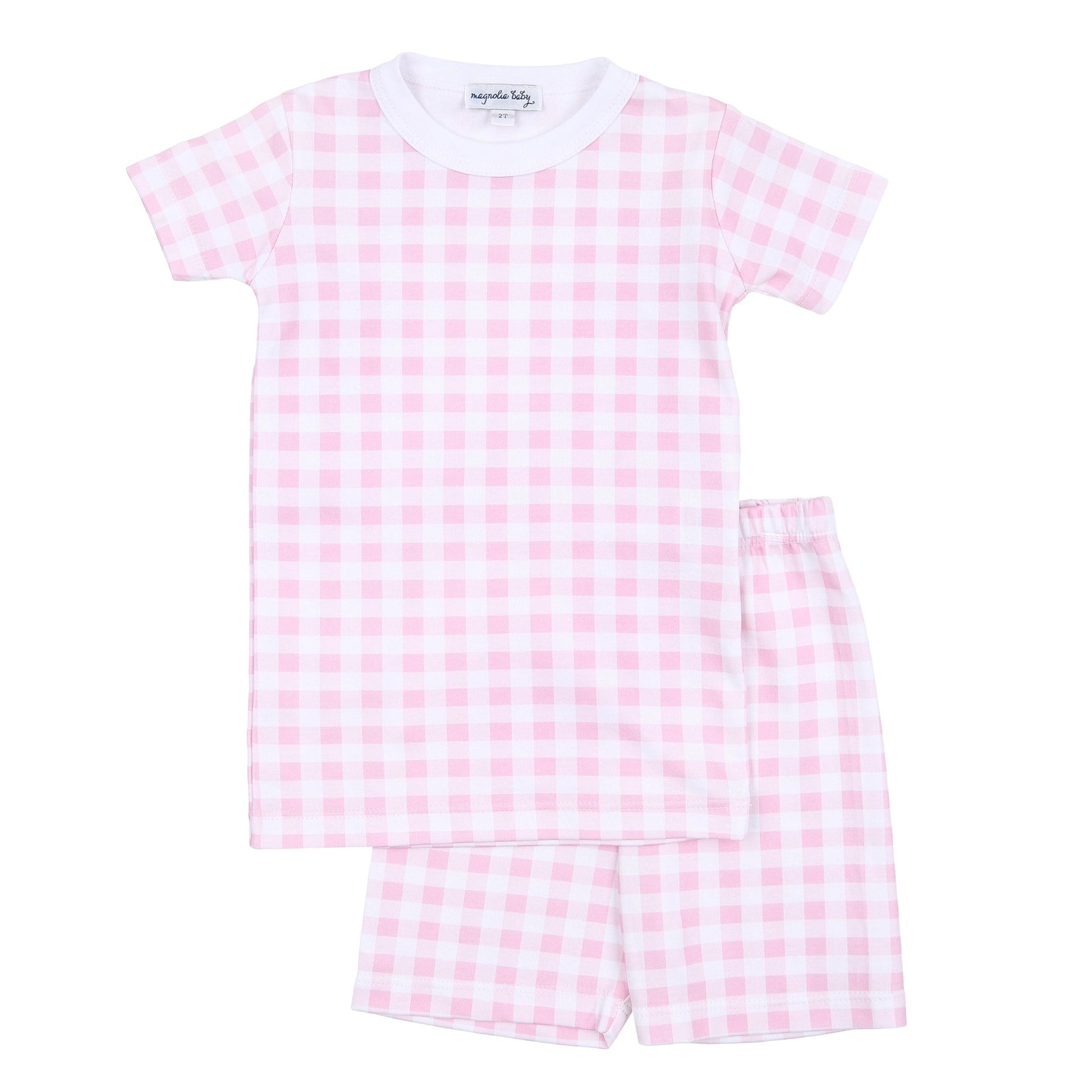Baby Checks Infant/Toddler Short Pajamas - Pink - Magnolia BabyShort Pajamas