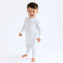  Baby Checks Long Pajamas - Blue - Magnolia BabyLong Pajamas