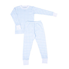  Baby Checks Long Pajamas - Blue - Magnolia BabyLong Pajamas