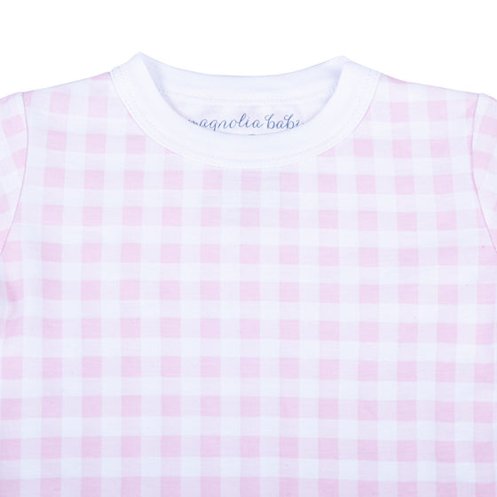 Baby Checks Long Pajamas - Pink - Magnolia BabyLong Pajamas