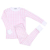 Baby Checks Pink Big Kid Long Pajamas - Magnolia BabyLong Pajamas
