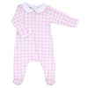 Baby Checks Pink Collared Footie - Magnolia BabyFootie