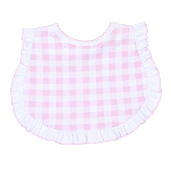 Baby Checks Pink Ruffle Bib - Magnolia BabyBib