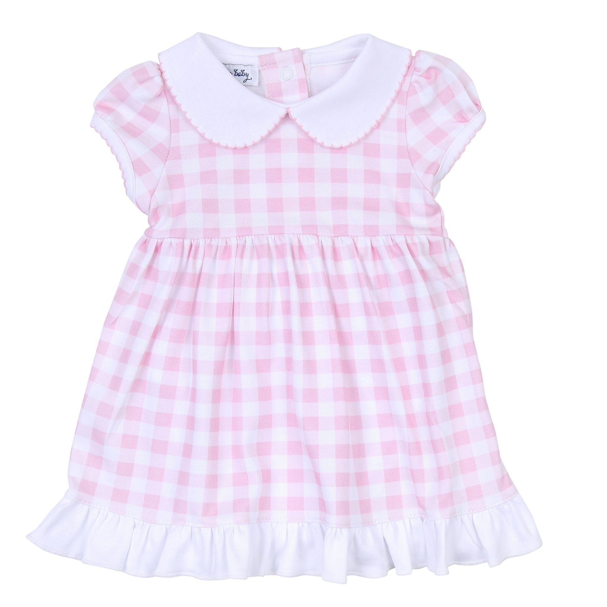 Baby Checks Pink Short Sleeve Toddler Dress - Magnolia BabyDress