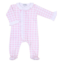  Baby Checks Ruffle Collar Footie - Pink - Magnolia BabyFootie