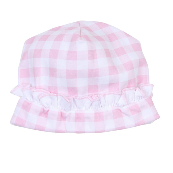 Baby Checks Ruffle Hat - Pink - Magnolia BabyHat