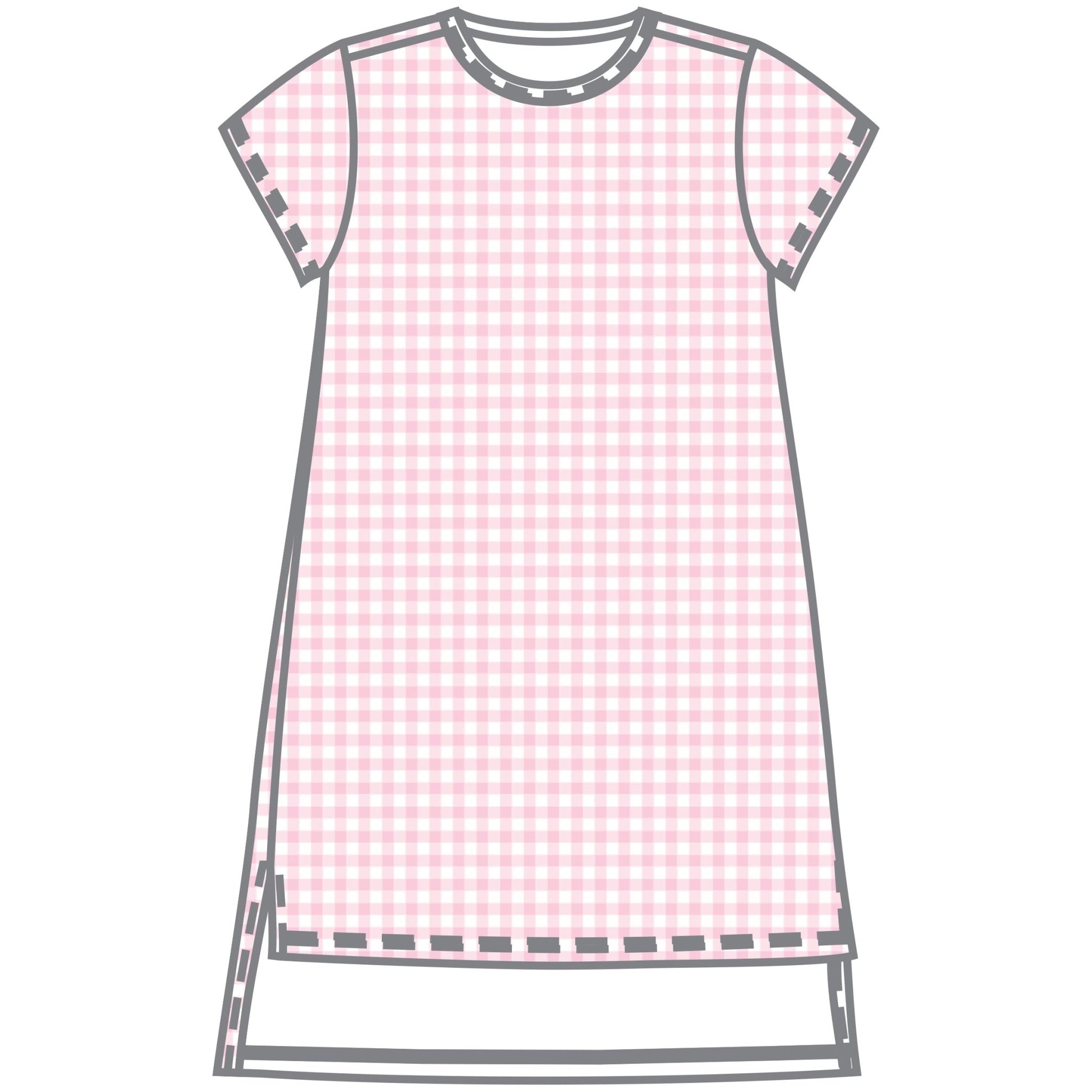 Baby Checks Short Sleeve Nightdress - Pink - Magnolia BabyNightdress