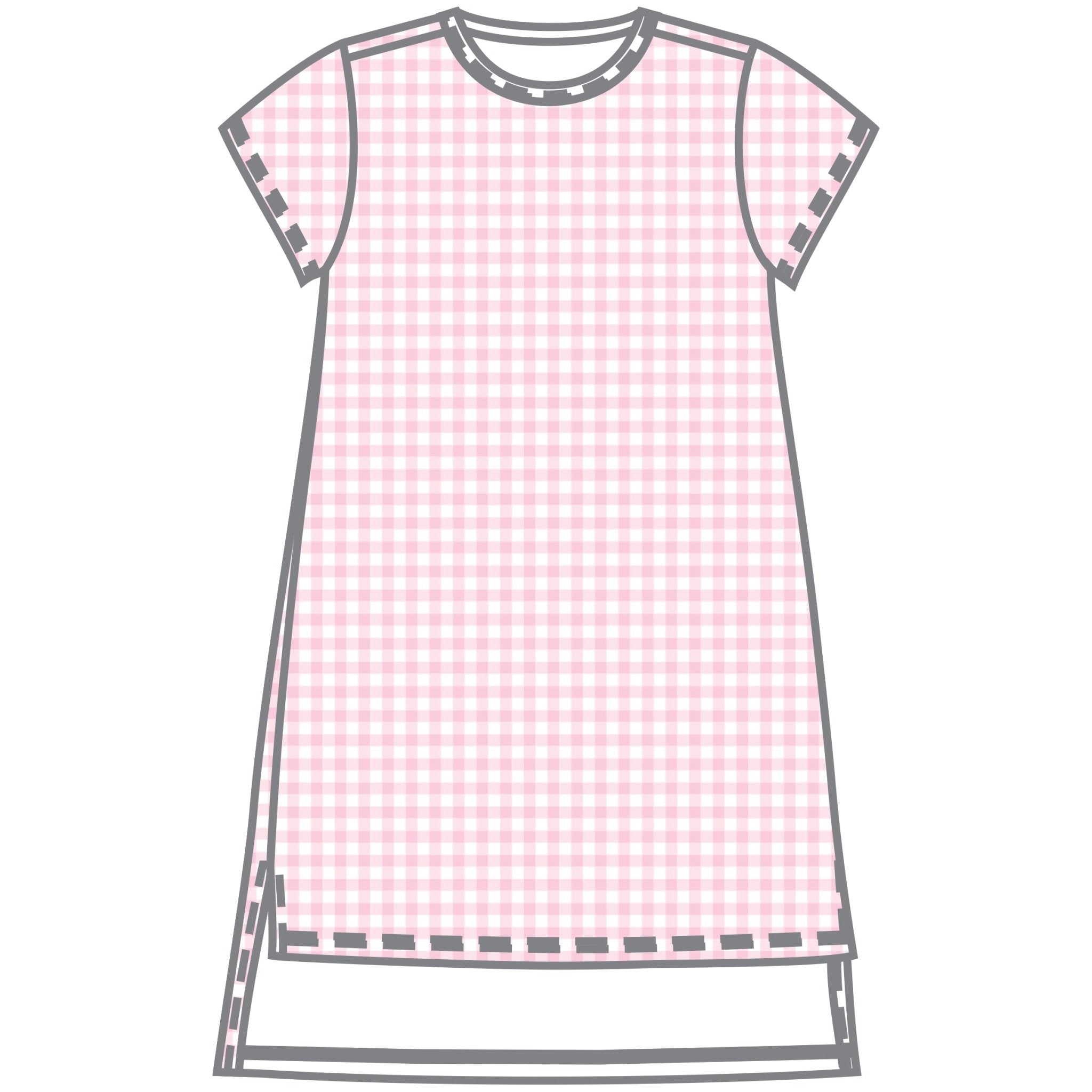 Baby Checks Short Sleeve Nightdress - Pink - Magnolia BabyNightdress