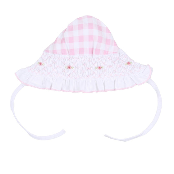 Baby Checks Smocked Bonnet - Pink - Magnolia BabyHat