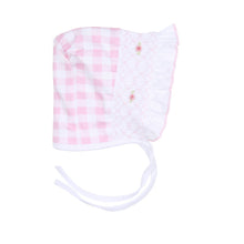  Baby Checks Smocked Bonnet - Pink - Magnolia BabyHat