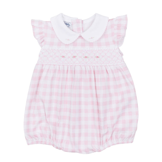 Baby Checks Smocked Bubble - Pink - Magnolia BabyBubble