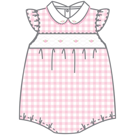 Baby Checks Smocked Bubble - Pink - Magnolia BabyBubble