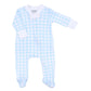 Baby Checks Zip Footie - Blue - Magnolia BabyFootie