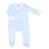 Baby Checks Zip Footie - Blue - Magnolia BabyFootie
