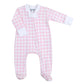 Baby Checks Zip Footie - Pink - Magnolia BabyFootie