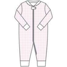  Baby Checks Zip Pajamas - Pink - Magnolia BabyZipper Pajamas