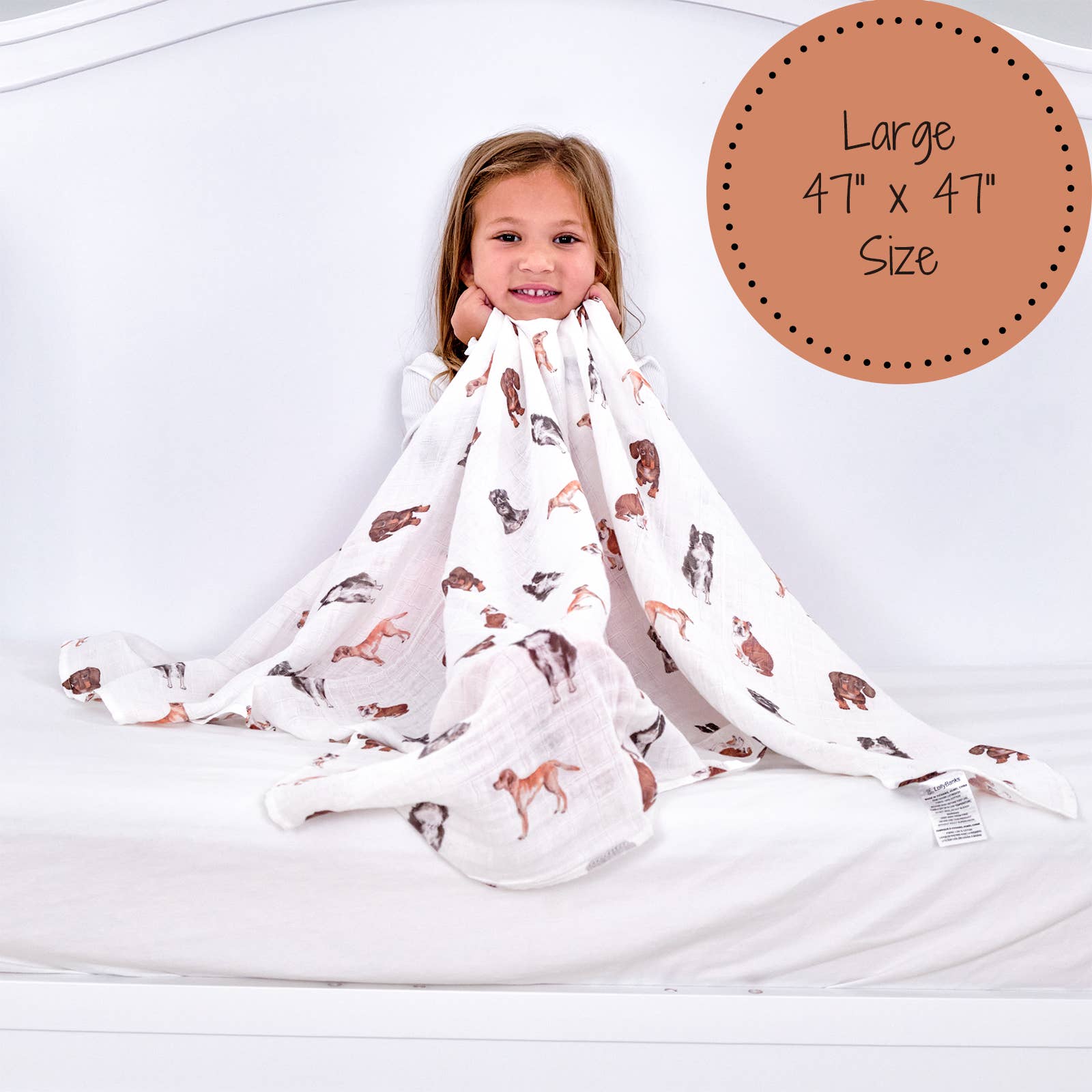 LollyBanks_Baby Cotton Muslin Swaddle Blanket - Doggone Cute_8