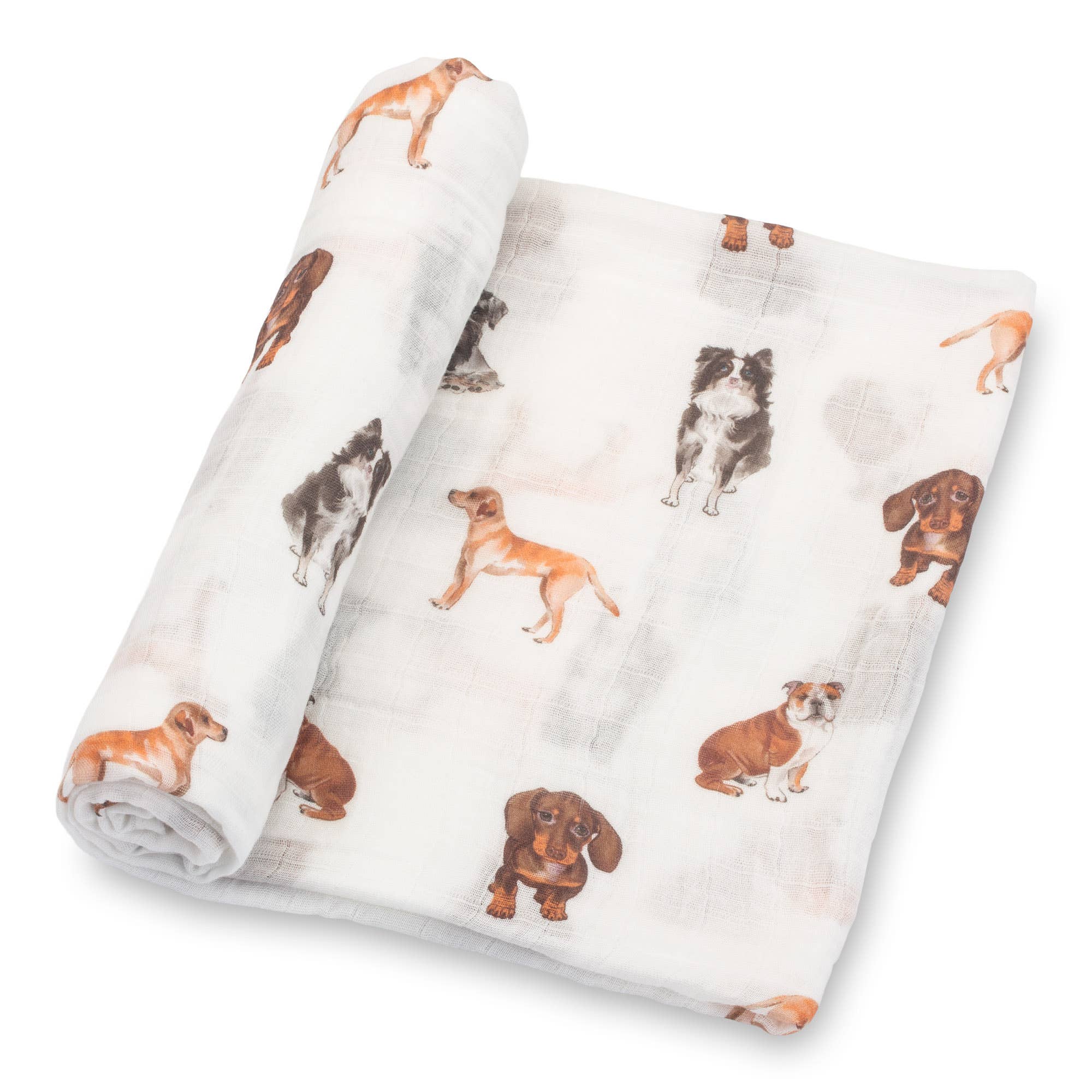 LollyBanks_Baby Cotton Muslin Swaddle Blanket - Doggone Cute_1