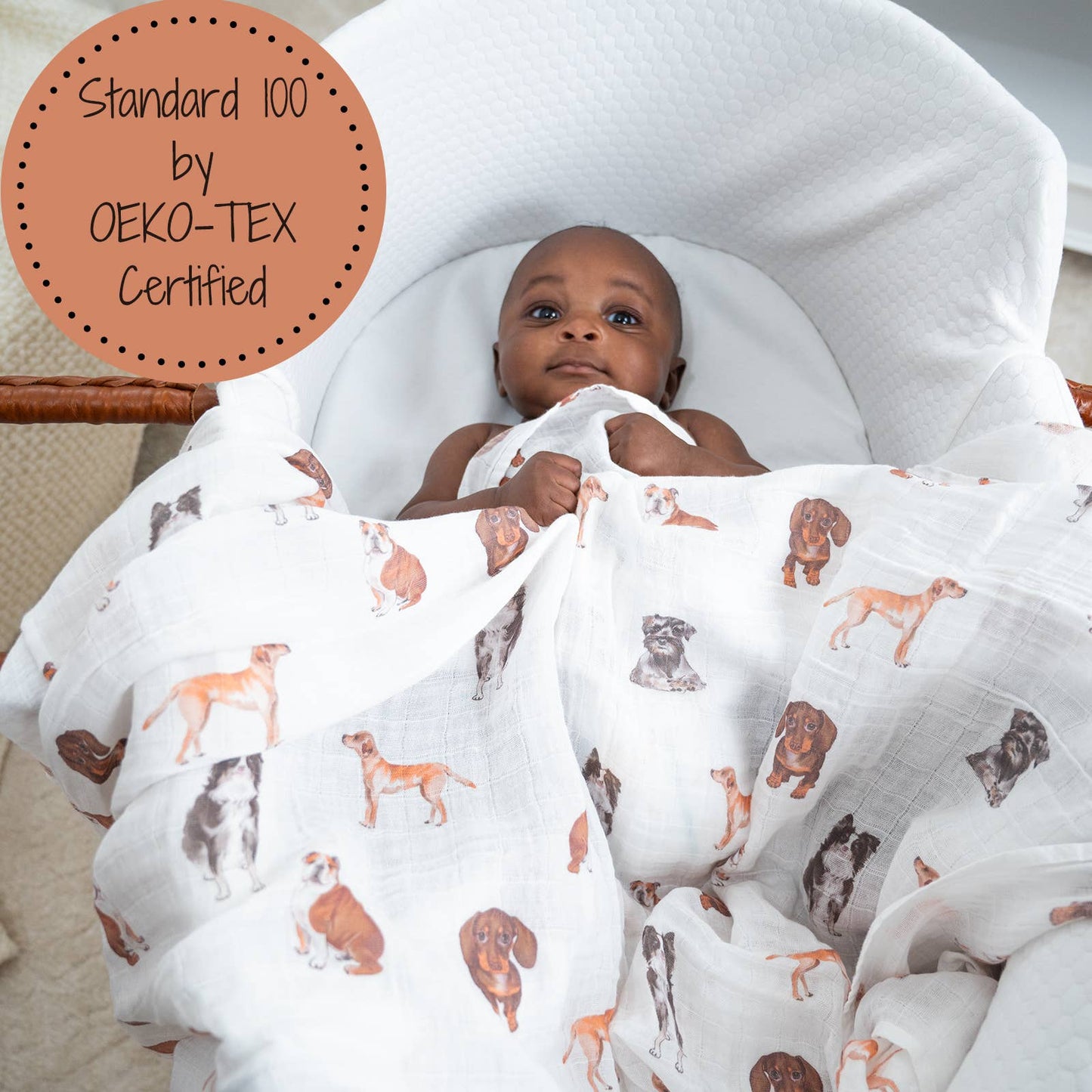 LollyBanks_Baby Cotton Muslin Swaddle Blanket - Doggone Cute_7