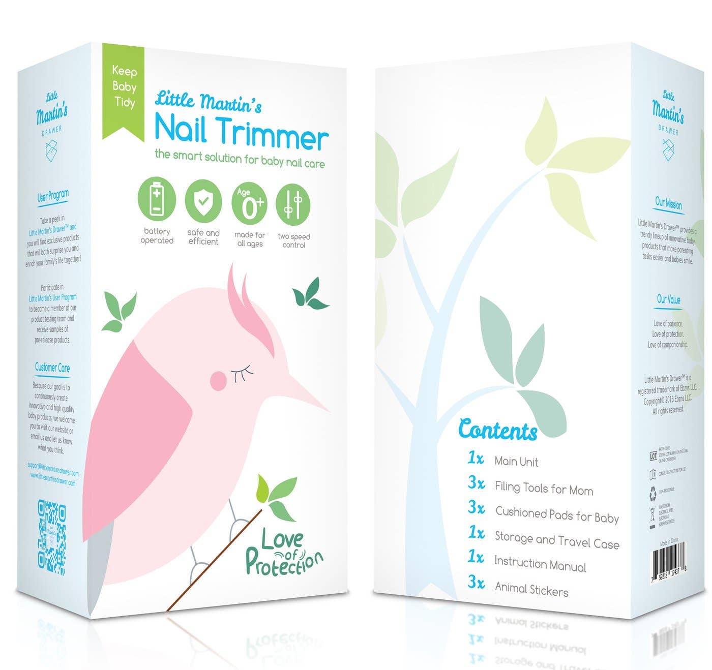 Baby Electric Nail Trimmer with Light - Blue - Magnolia Baby