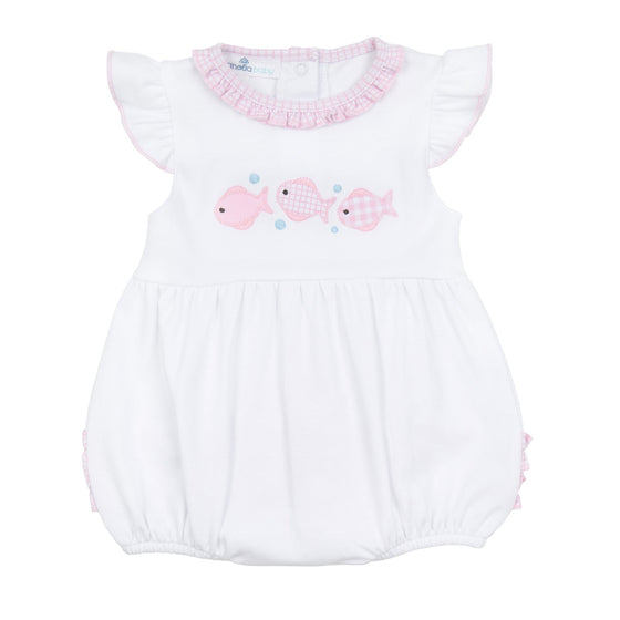 Baby Fish Applique Bubble - Pink - Magnolia BabyBubble