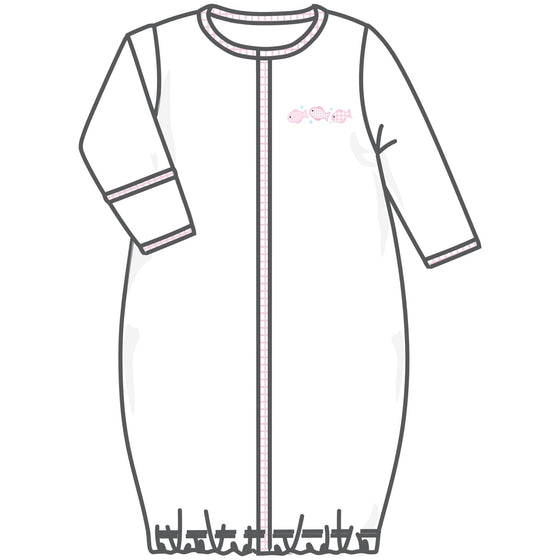 Baby Fish Applique Converter - Pink - Magnolia BabyConverter Gown