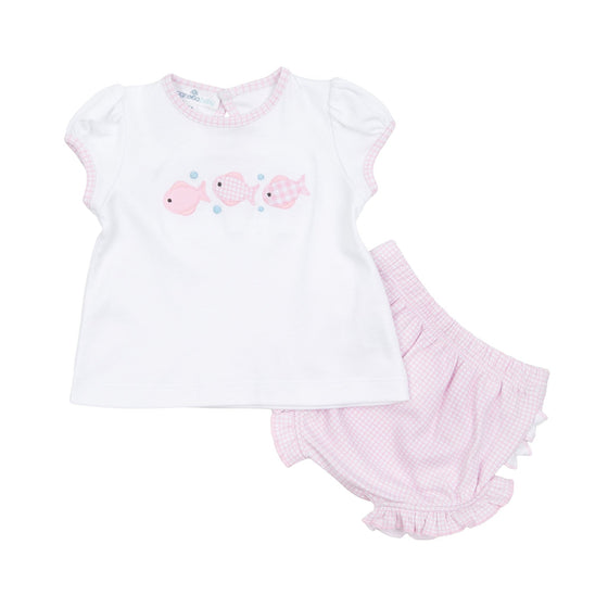Baby Fish Applique Diaper Cover Set - Pink - Magnolia BabyDiaper Cover
