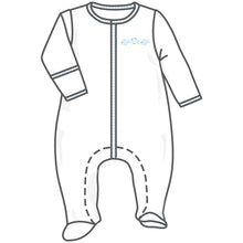  Baby Fish Applique Footie - Light Blue - Magnolia BabyFootie