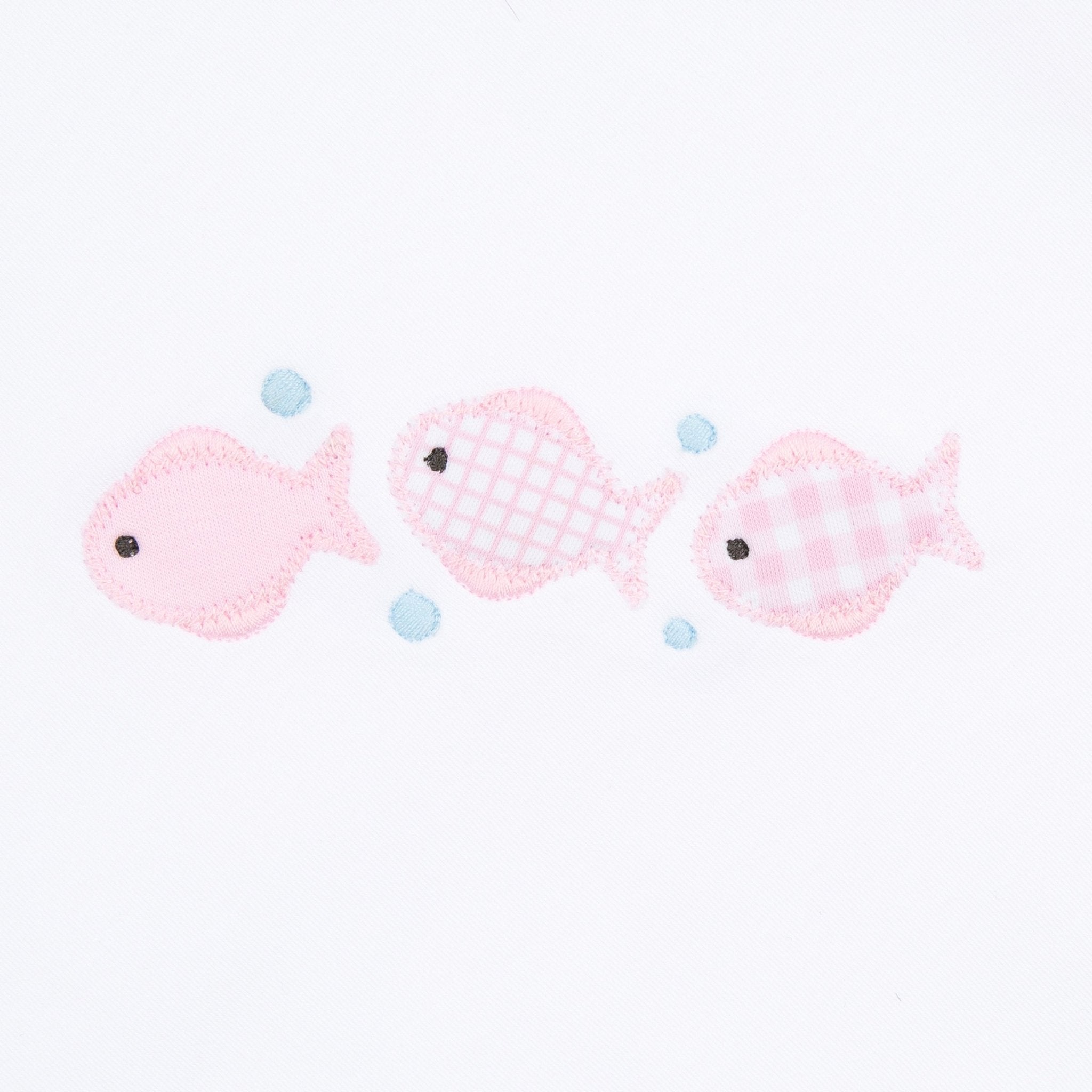 Baby Fish Applique Long Pajamas - Pink - Magnolia BabyLong Pajamas