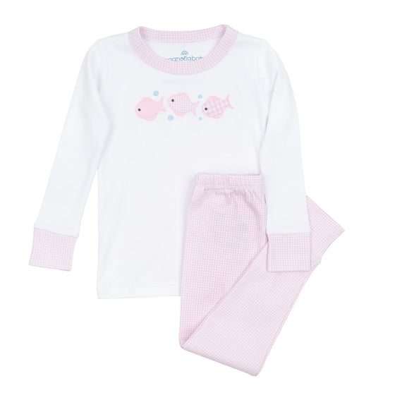 Baby Fish Applique Long Pajamas - Pink - Magnolia BabyLong Pajamas