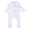 Baby Fish Applique Zip Footie - Light Blue - Magnolia BabyFootie