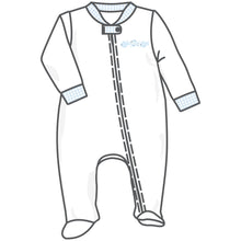  Baby Fish Applique Zip Footie - Light Blue - Magnolia BabyFootie