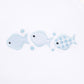 Baby Fish Applique Zip Footie - Light Blue - Magnolia BabyFootie