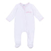 Baby Fish Applique Zip Footie - Pink - Magnolia BabyFootie