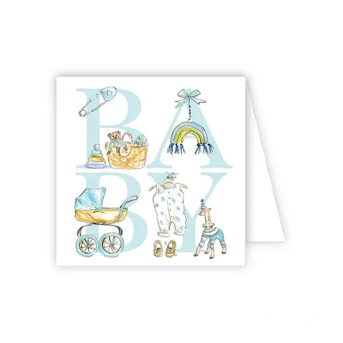 Baby Gift Enclosure Card - Blue - Magnolia BabyStationery