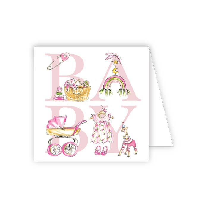 Baby Gift Enclosure Card - Pink - Magnolia BabyStationery