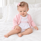 Magnolia Baby_Baby Girl Bubble + Cardigan Gift Set - Essentials Smocked White with Pink Trim_1