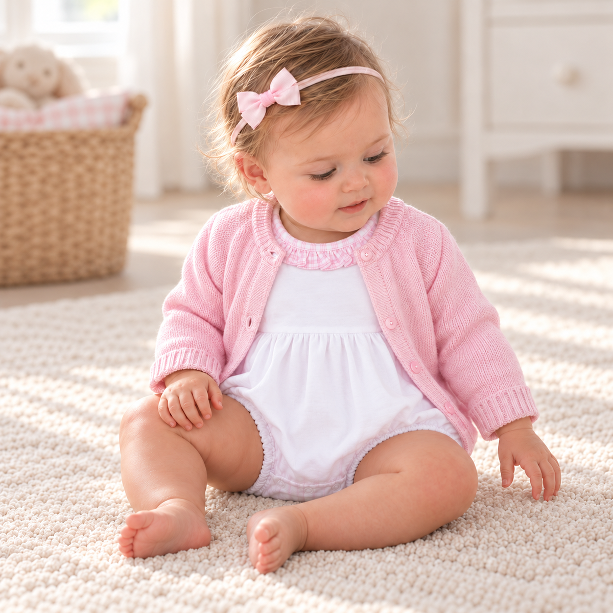 Baby Girl Bubble + Cardigan Gift Set - New Beginnings model