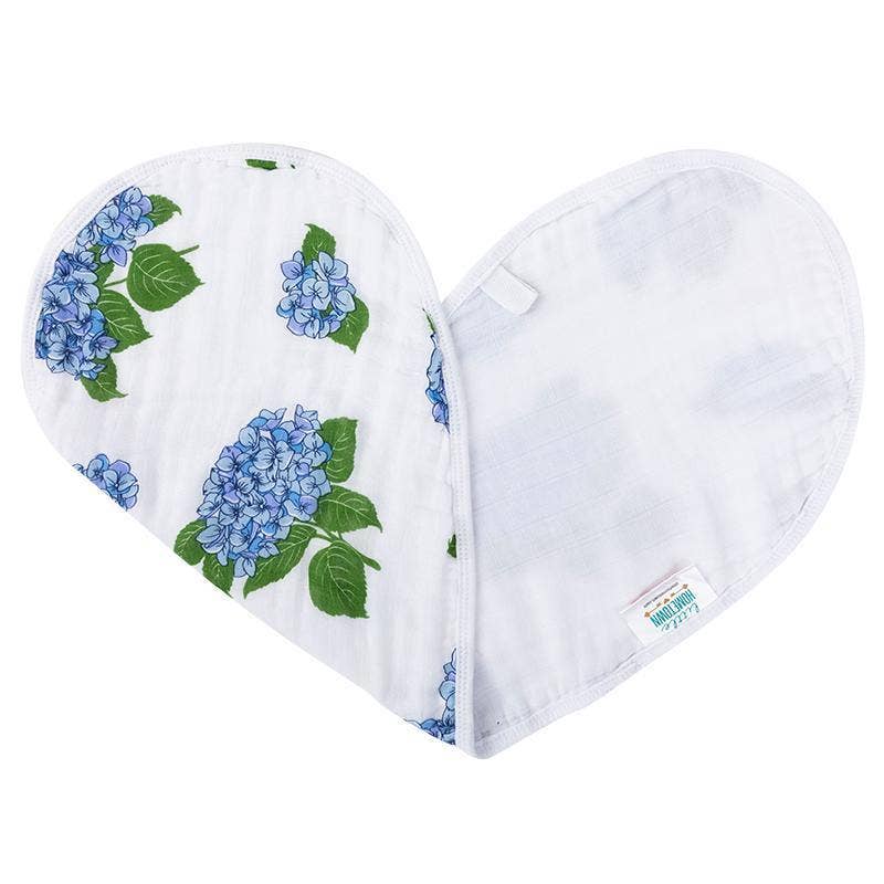 Little Hometown_Baby Girl Burp Cloth and Bib (2 in 1) - Hydrangeas_1
