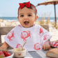 Little Hometown_Baby Girl Burp Cloth and Bib (2 in 1) - Pink Crab_1