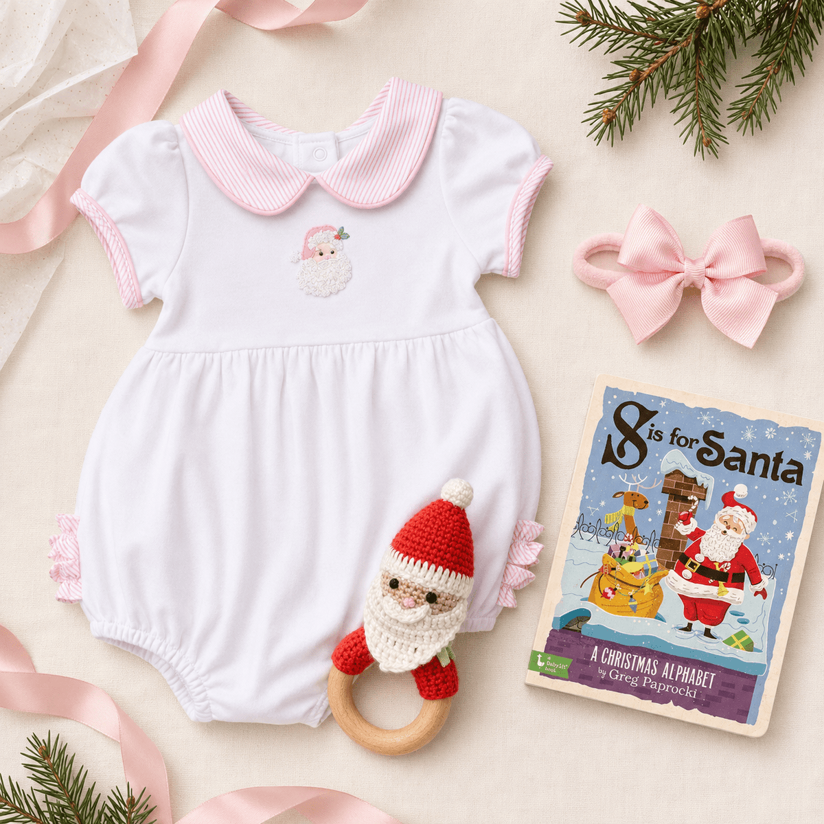 Magnolia Baby_Baby Girl Christmas Bubble Gift Set - Santa Baby_1