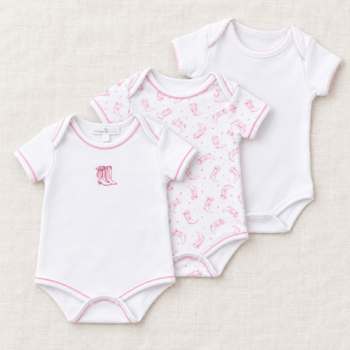 Magnolia Baby_Baby Girl Darling Cowboy Boots Bodysuit Gift Set_1