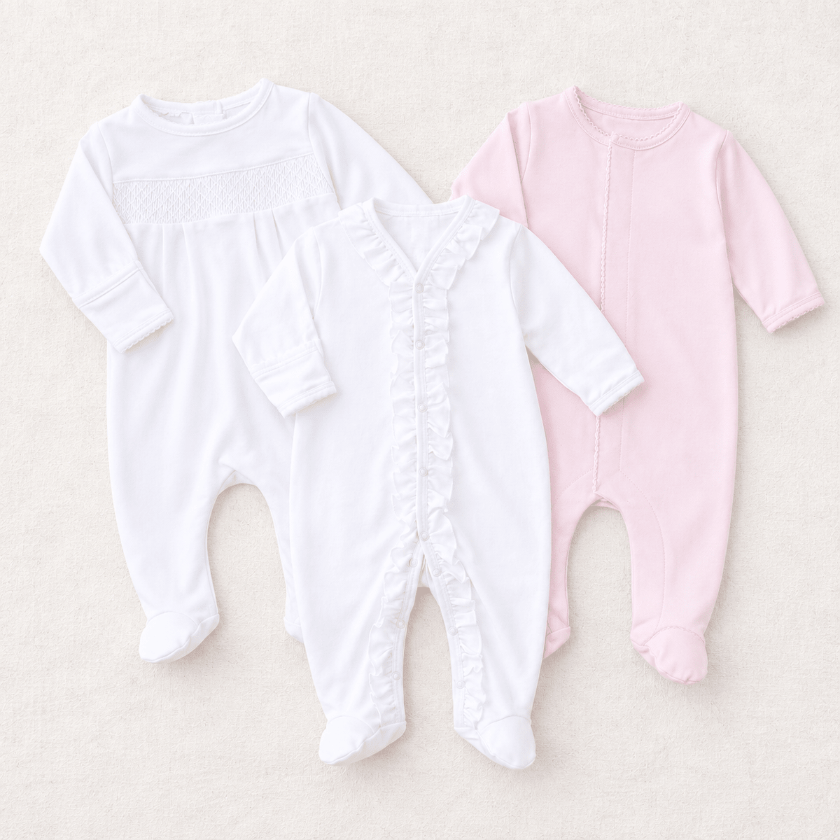 Magnolia Baby_Baby Girl Footie Set - Essentials Mix - Set of 3_1