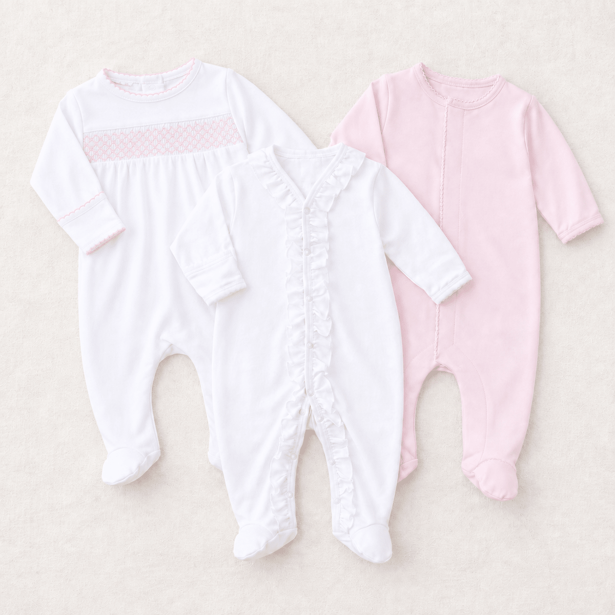 Magnolia Baby_Baby Girl Footie Set - Essentials Mix - Set of 3_1