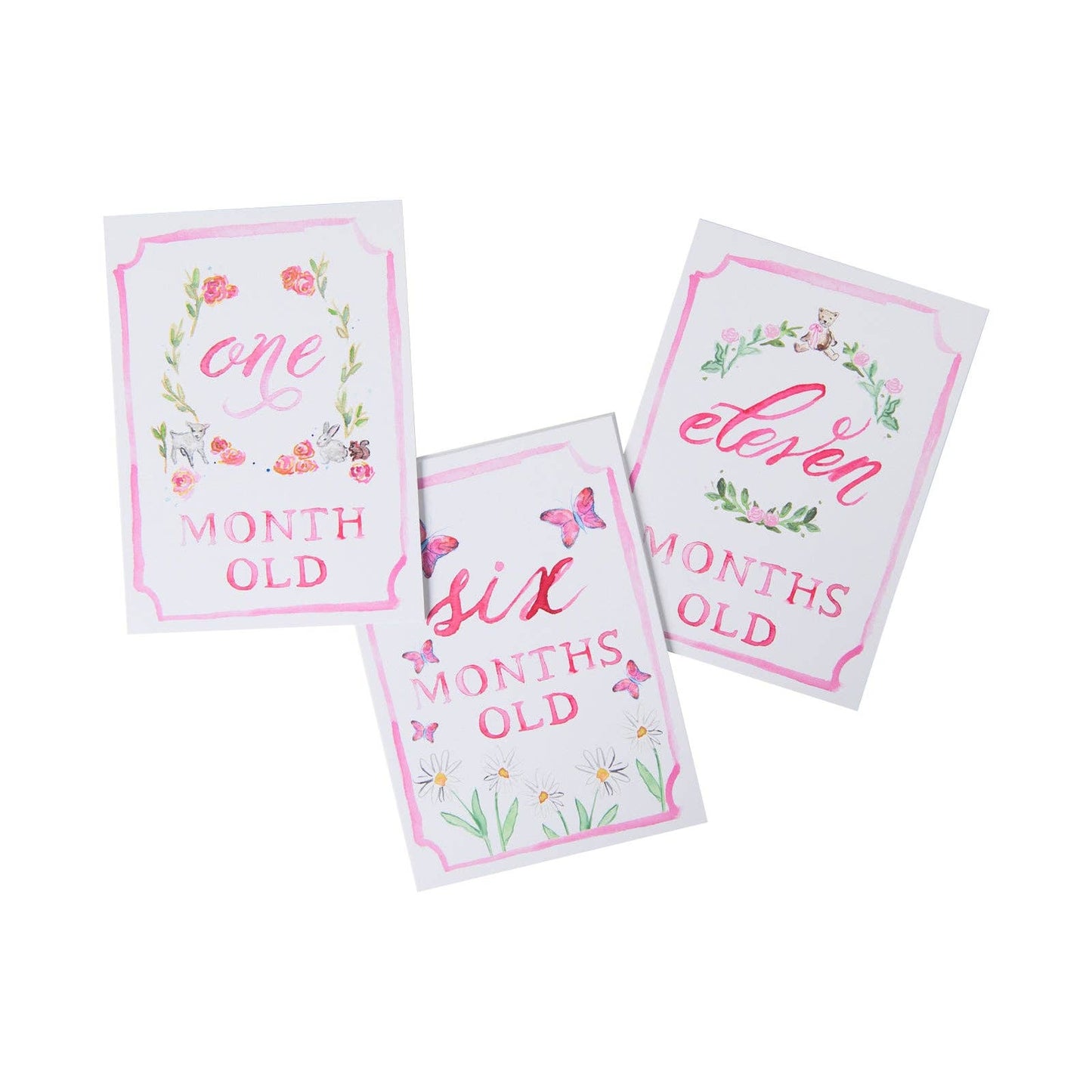 Baby Girl Monthly Milestone Card Set - Magnolia BabyStationery